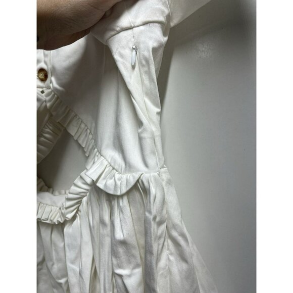 Kika Vargas NWT Mabel Cutout Stretch Cotton Midi White Dress Women's Size Small - Picture 10 of 12